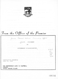 Policy Statement on Government Reorganization